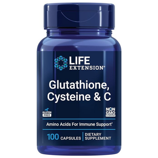 Life Extension Glutathione, Cysteine & C - Intracellular Antioxidant Support for Liver Health, 100 Capsules