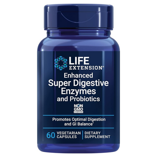 Life Extension Enhanced Super Digestive Enzymes - Vegetarian Support for Digestion, Fat, Protein, Carb Breakdown, 60 Capsules