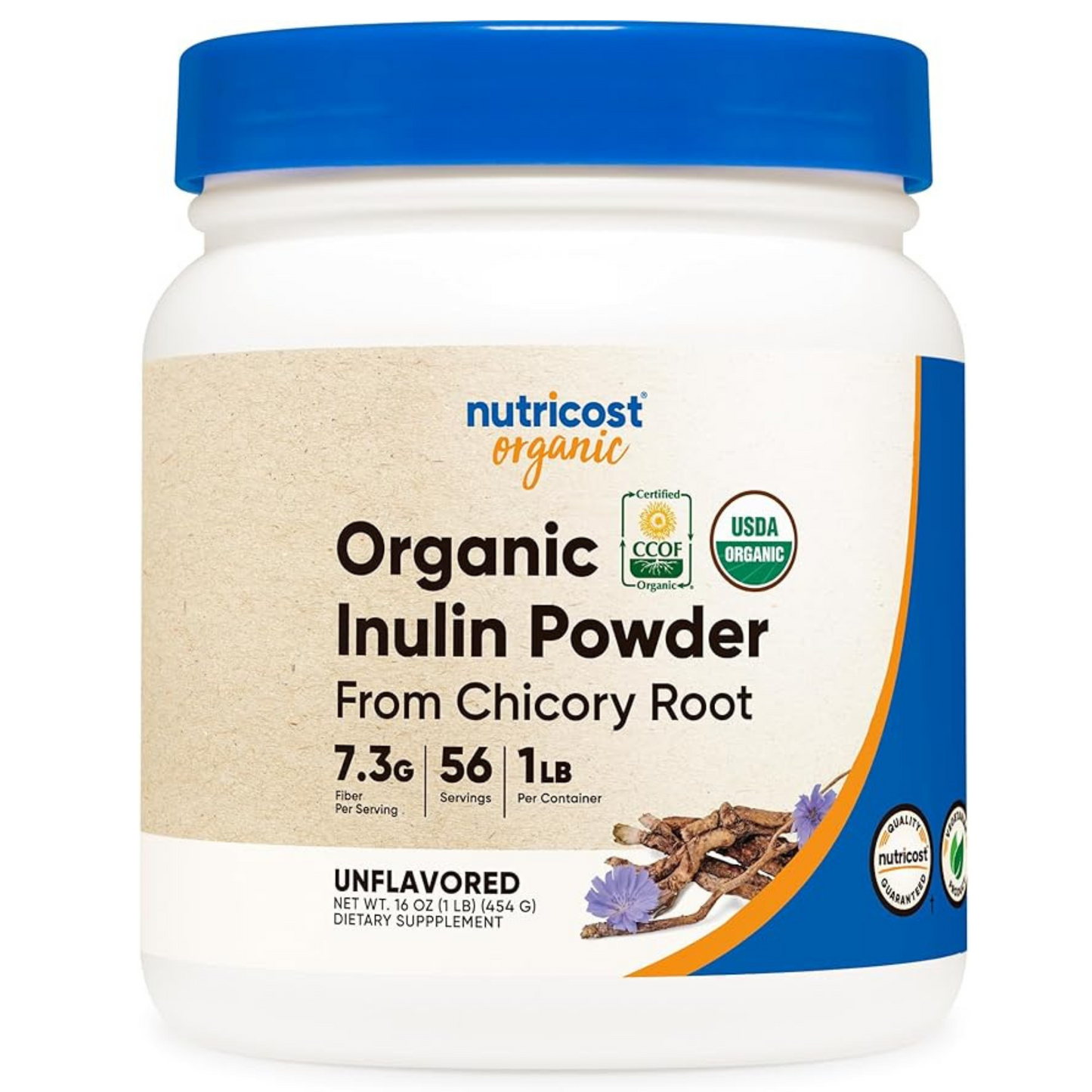 Nutricost Organic Inulin Powder for Digestive and Heart Health - 1 LB