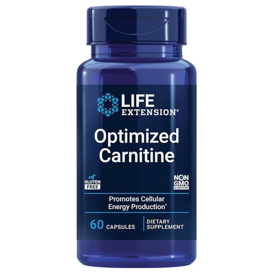 Life Extension Optimized Carnitine - Cellular Energy, Heart & Brain Health, Exercise Recovery, 60 Capsules