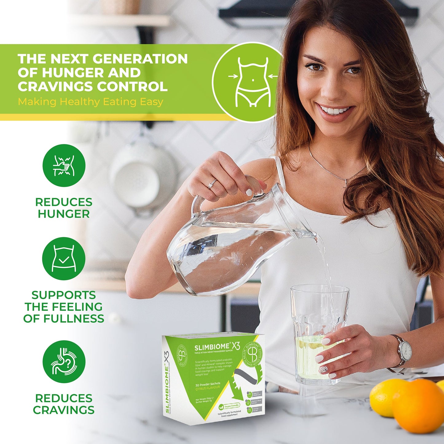 Slimbiome - Prebiotic, Nutritional Supplement, Vegan, Gut Health, Daily Management, 30 Servings