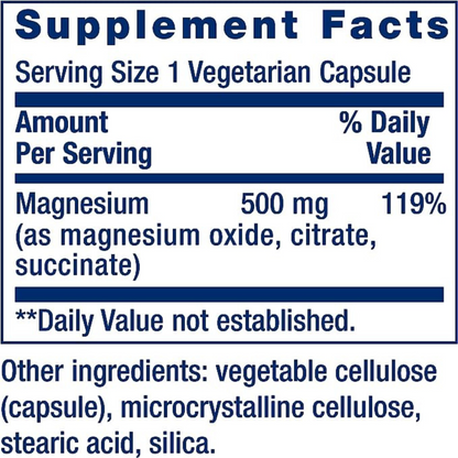 Life Extension Triple Magnesium Complex Capsules, 500 mg, 100 Vegetarian Capsules