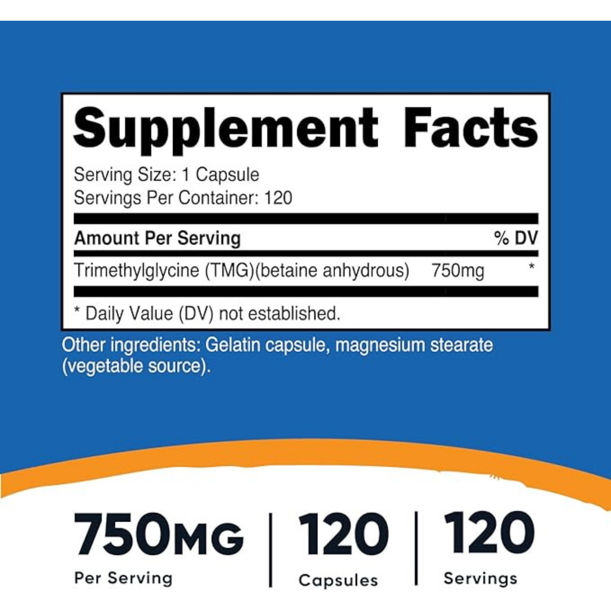 supplement Nutricost TMG Capsules (750 MG