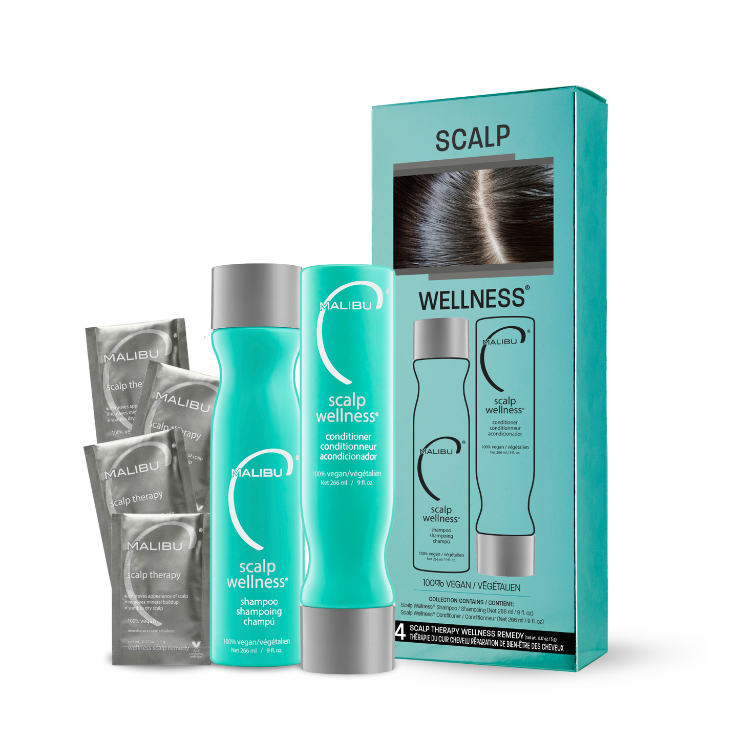 Malibu C Scalp Therapy Wellness Collection For Healthy Hair and Scalp