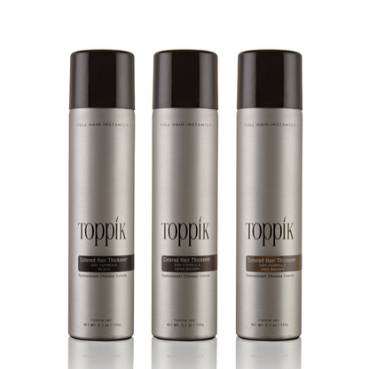 3 Shades of Toppik Colored Hair Thickener 