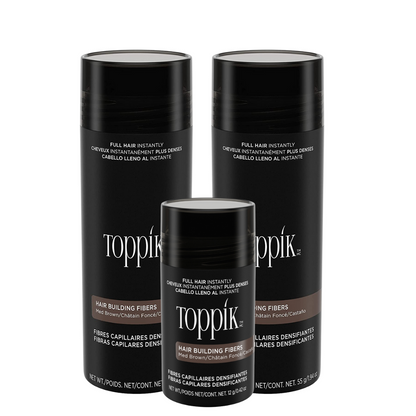 Value Set - Toppik Hair Building Fibers for Thinning Hair Premium Keratin Fibers Conceals Hair Thinning and Hair Loss